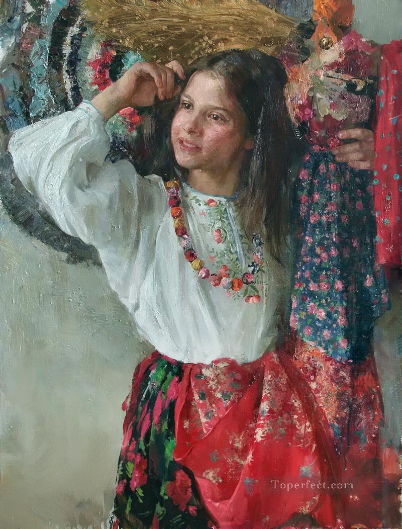 Pretty Little Girl NM Tajikistan 10 Impressionist Oil Paintings